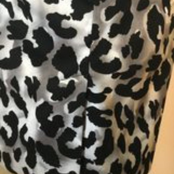 CACHE Leopard Print Cotton Blend Lined Straight Skirt 5" Back Slit Size 10 GUC - Picture 9 of 9